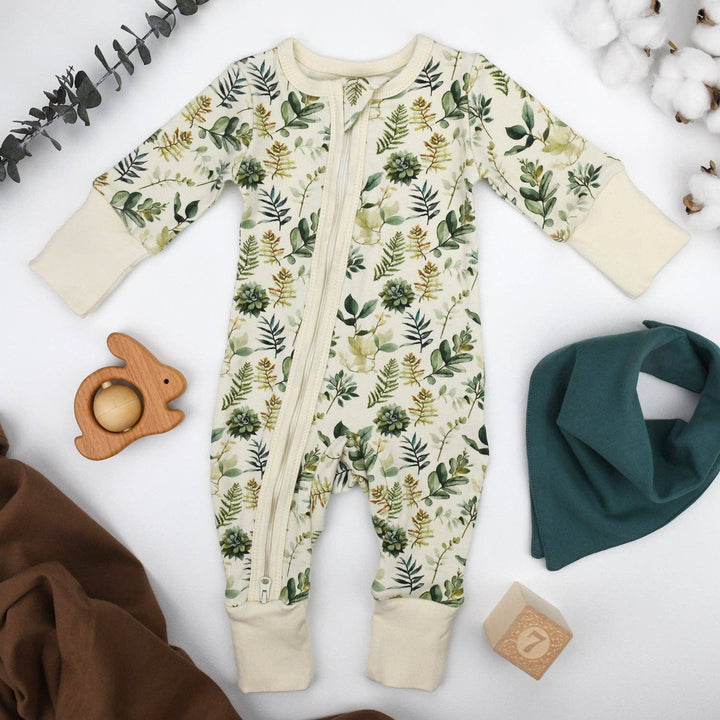 Organic Cotton Baby Pajamas 2-Way Zip Front Zipper Sleeper, Ivy