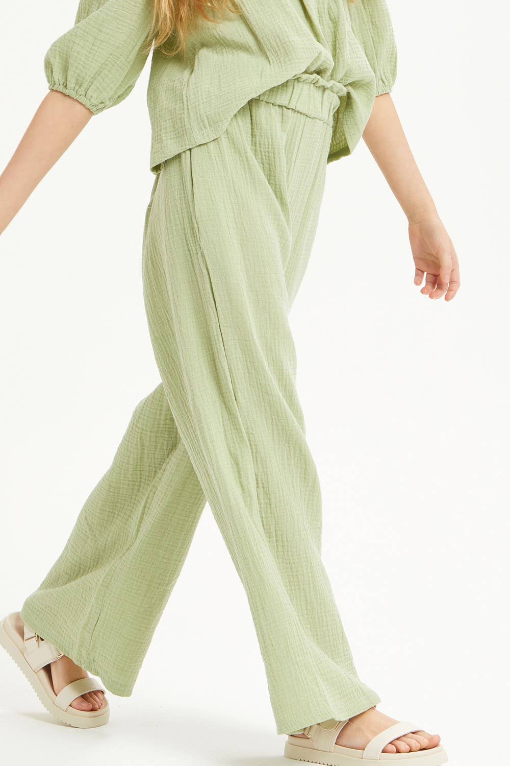 Wide Legs Cotton Gauze Pants
