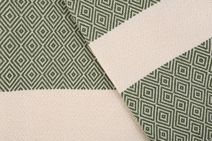 Hand Towel, Luxurious Diamond Khaki Green Towel