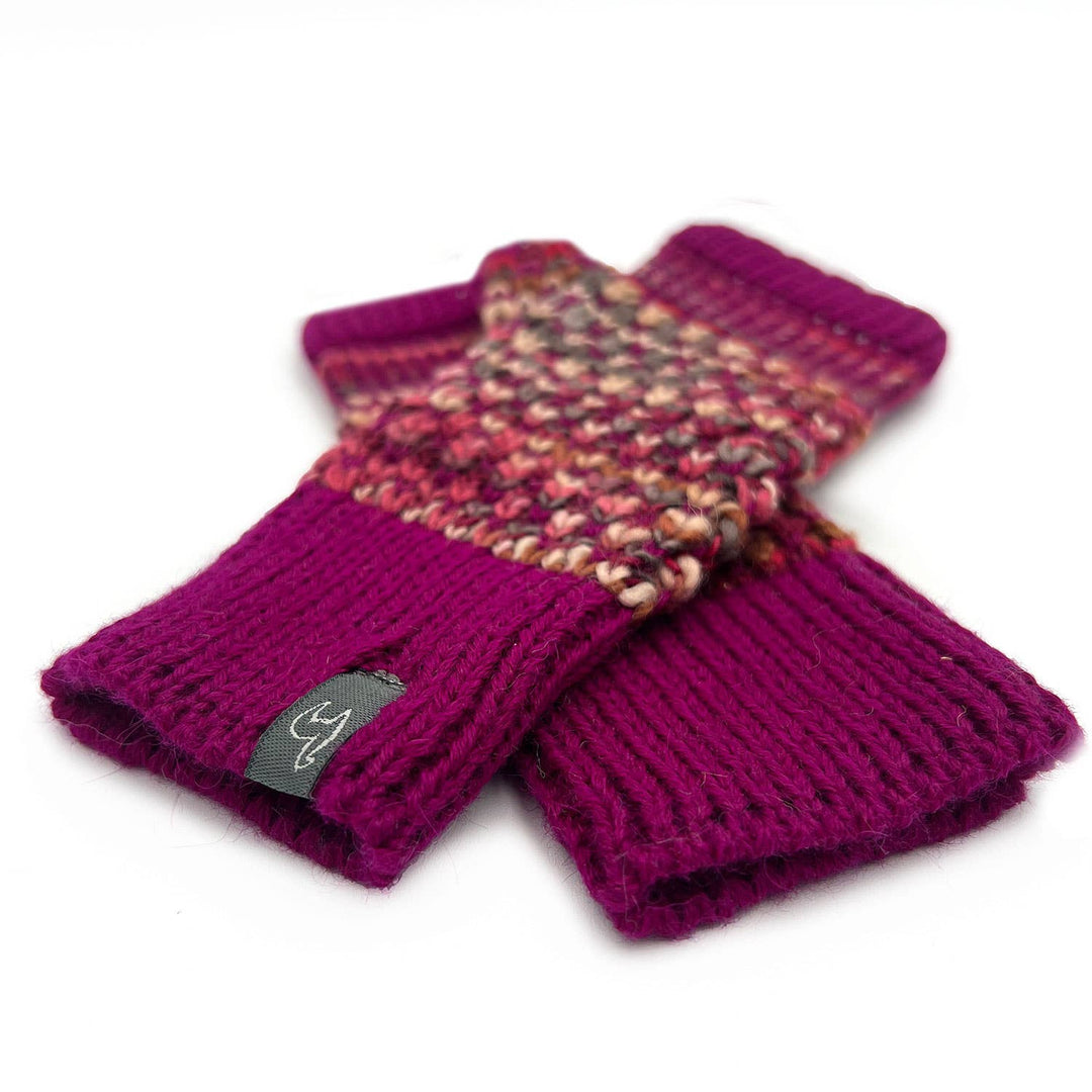 Kid's Alpaca Gloves - Speckle - Pink Punch