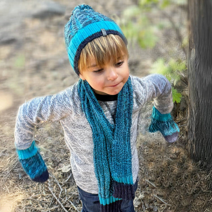 Kid's Alpaca Scarves - Braided - Blueberry Twist