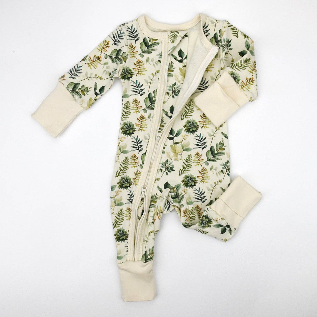 Organic Cotton Baby Pajamas 2-Way Zip Front Zipper Sleeper, Ivy