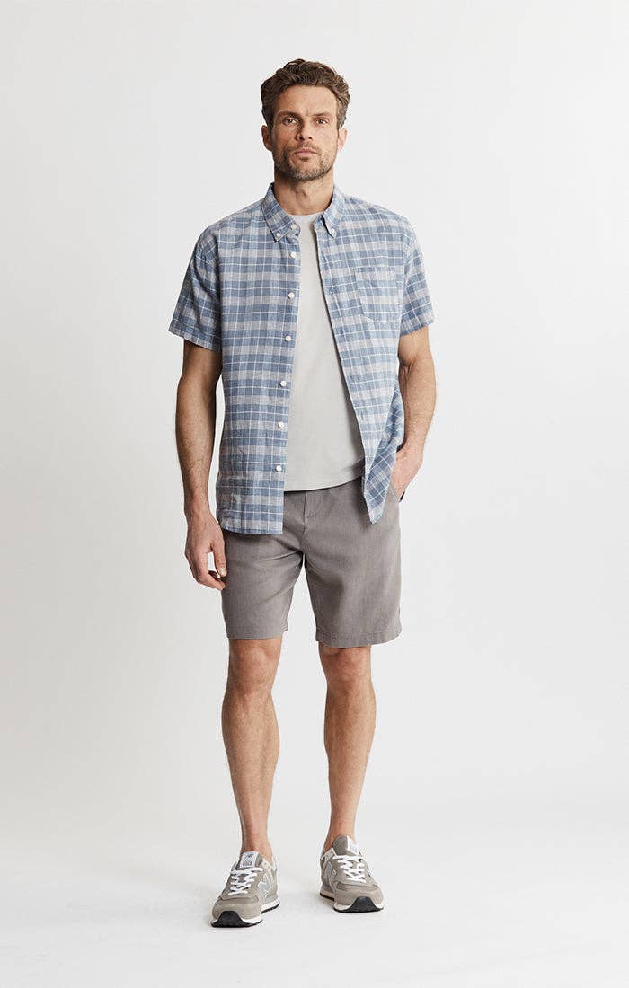 Cotton Linen Blend Short Sleeve Shirt