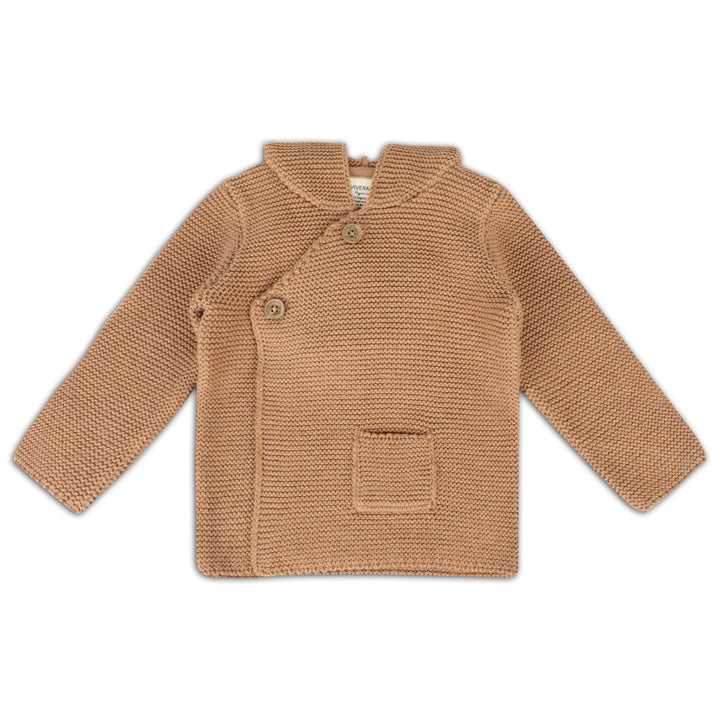 Hooded Button & Pocket Sweater Knit Baby Jacket (Organic)