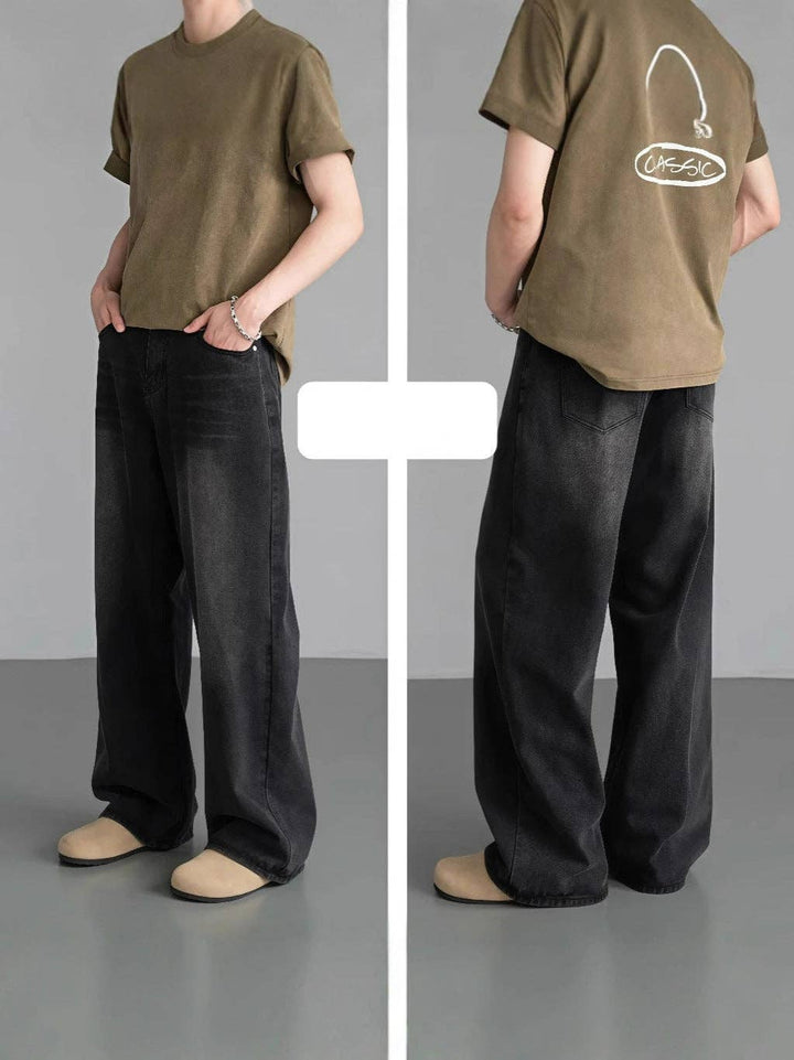 Vintage Wide-Leg Denim Pants for Men