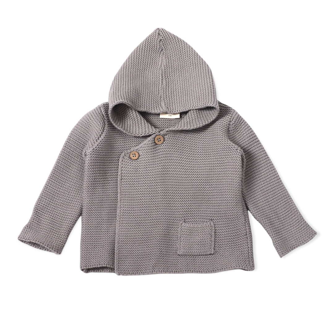 Milan Pastel Hooded Sweater Knit Baby Jacket (Organic Cotton