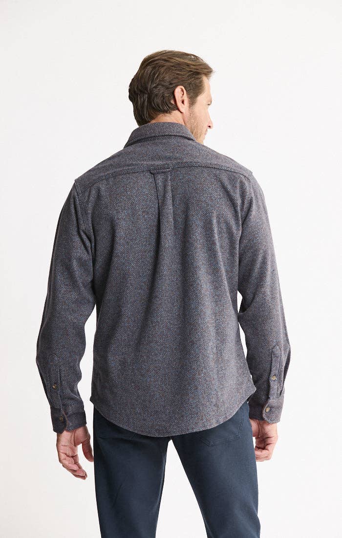 Knit Flannel Button-Up Shirt
