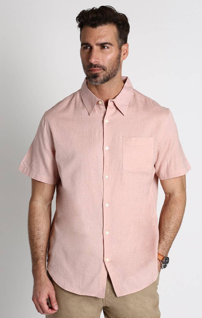 Cotton Linen Blend Short Sleeve Shirt