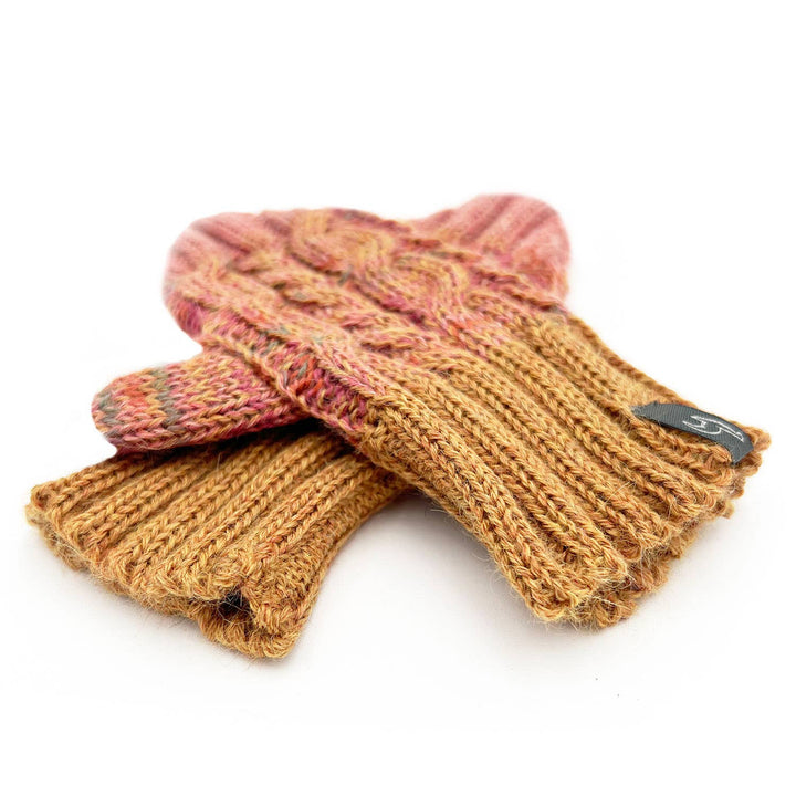 Kid's Alpaca Gloves - Braided - Sunny Swirl