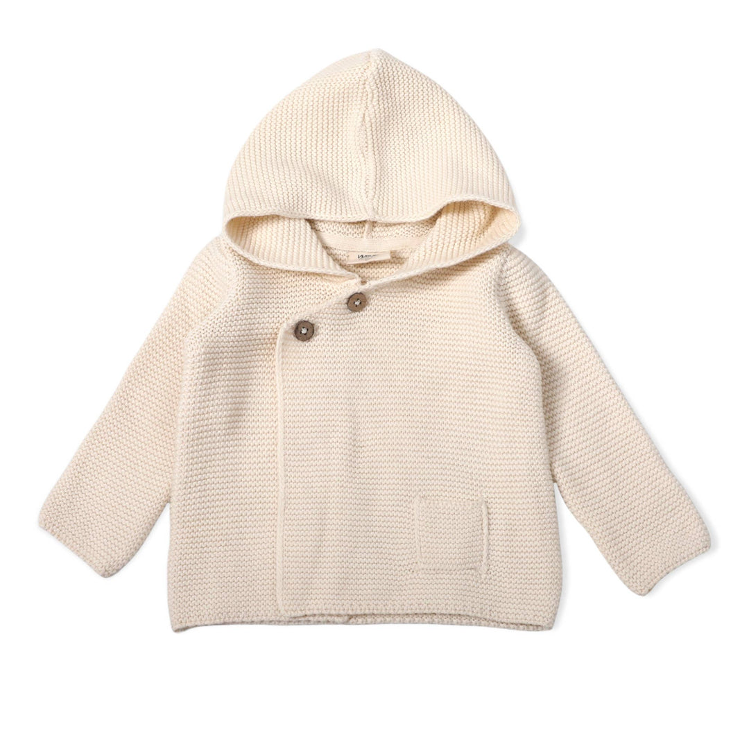 Milan Pastel Hooded Sweater Knit Baby Jacket (Organic Cotton
