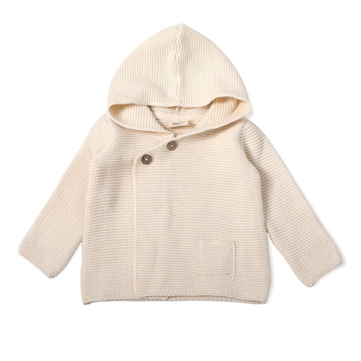 Milan Pastel Hooded Sweater Knit Baby Jacket (Organic Cotton