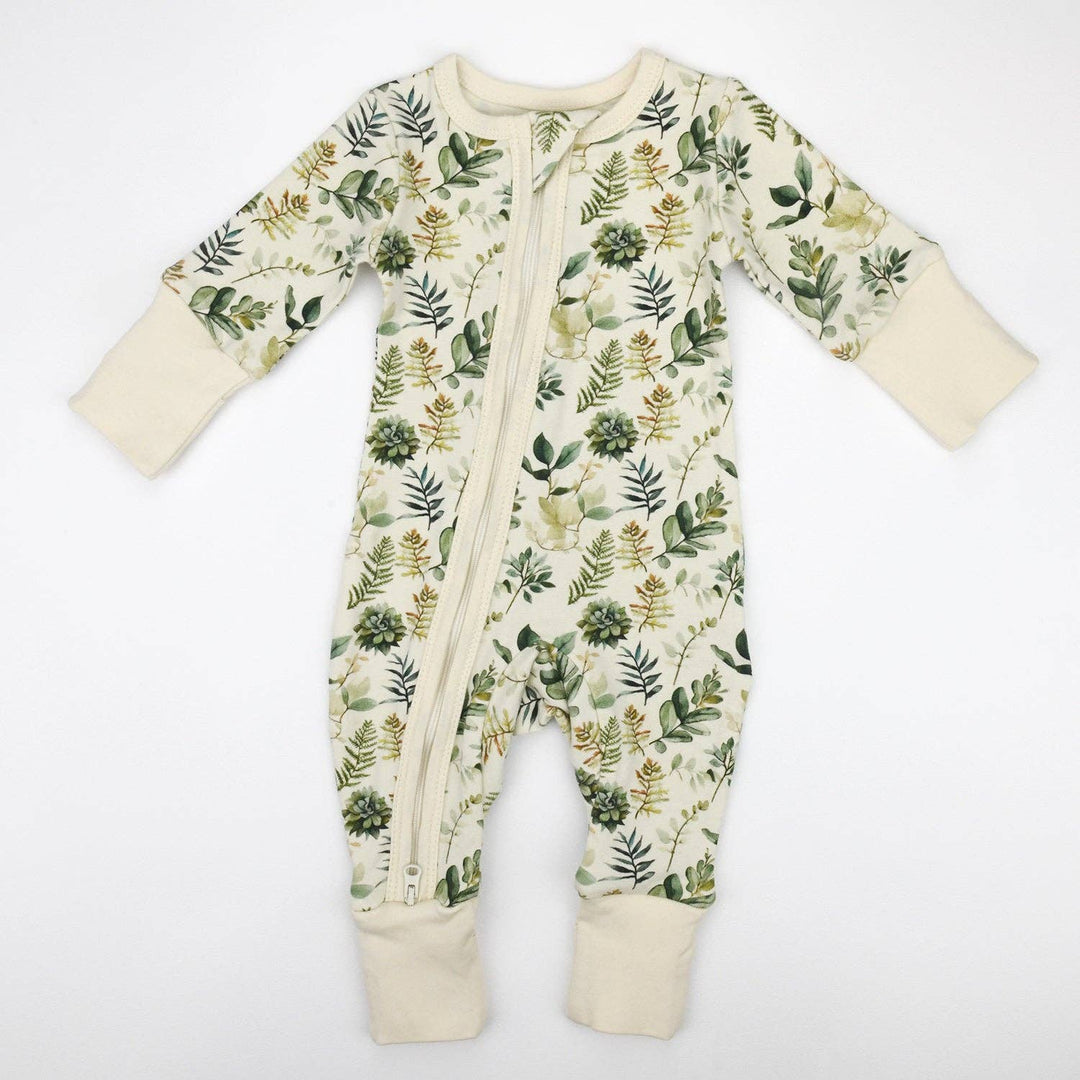 Organic Cotton Baby Pajamas 2-Way Zip Front Zipper Sleeper, Ivy