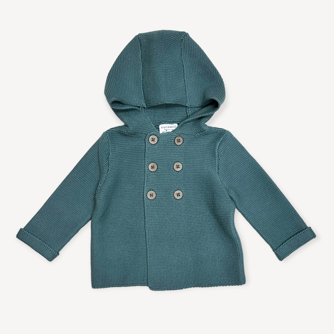 Hooded Double Button Baby Coat Jacket (Organic) 4 Colors