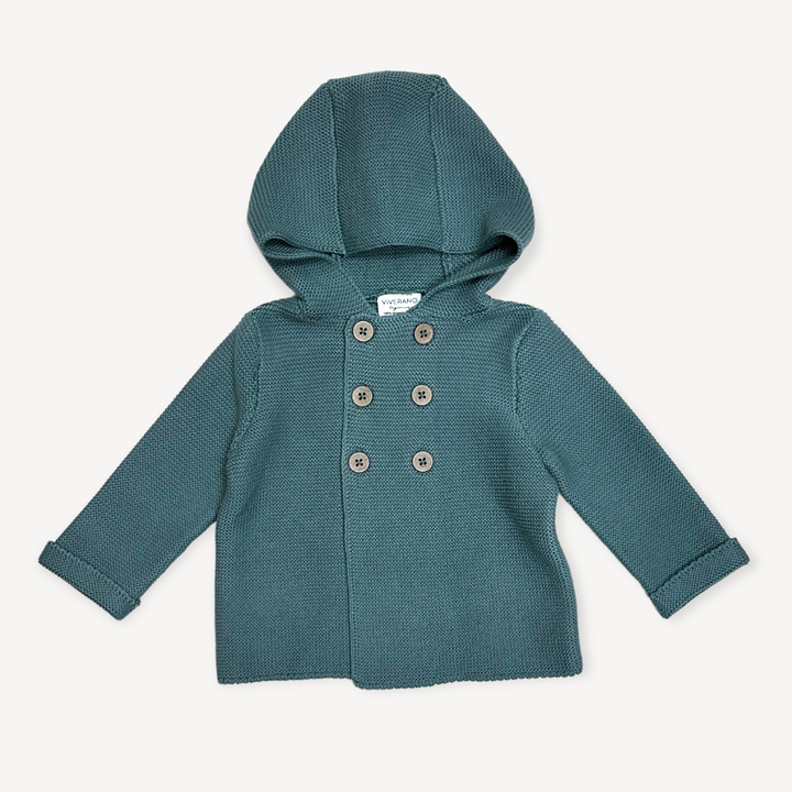 Hooded Double Button Baby Coat Jacket (Organic) 4 Colors