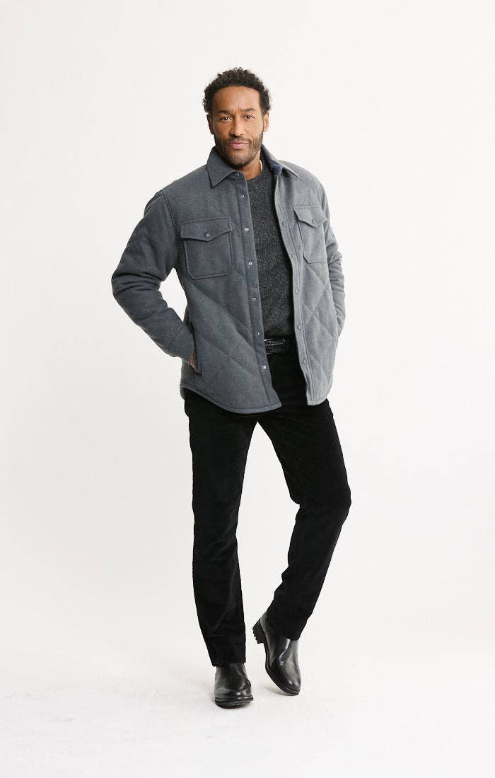 Quilted Brushed Knit Shirt Jacket