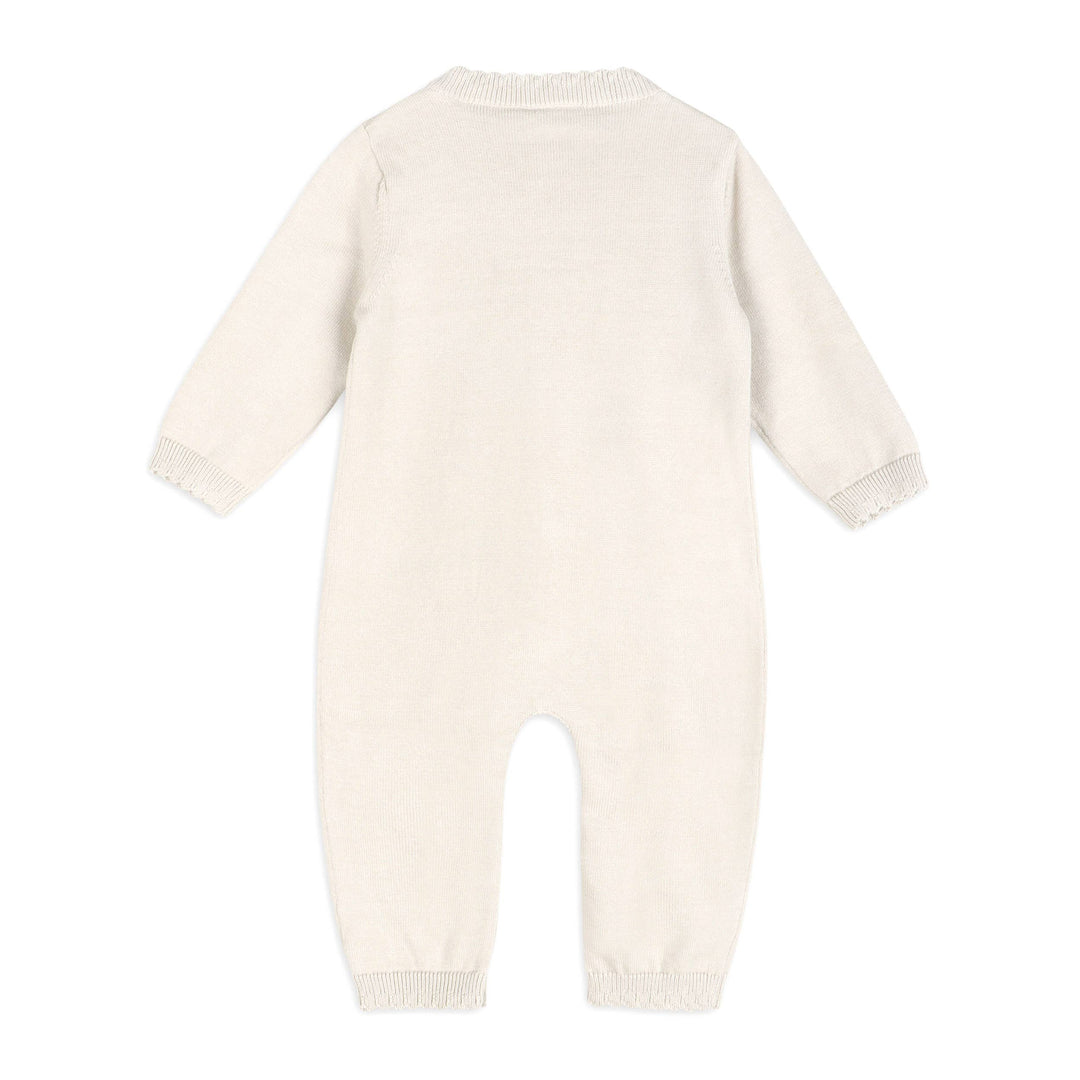 Evie Bow Pointelle Knit Baby Jumpsuit (Organic Cotton)