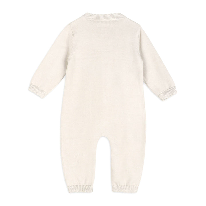 Evie Bow Pointelle Knit Baby Jumpsuit (Organic Cotton)