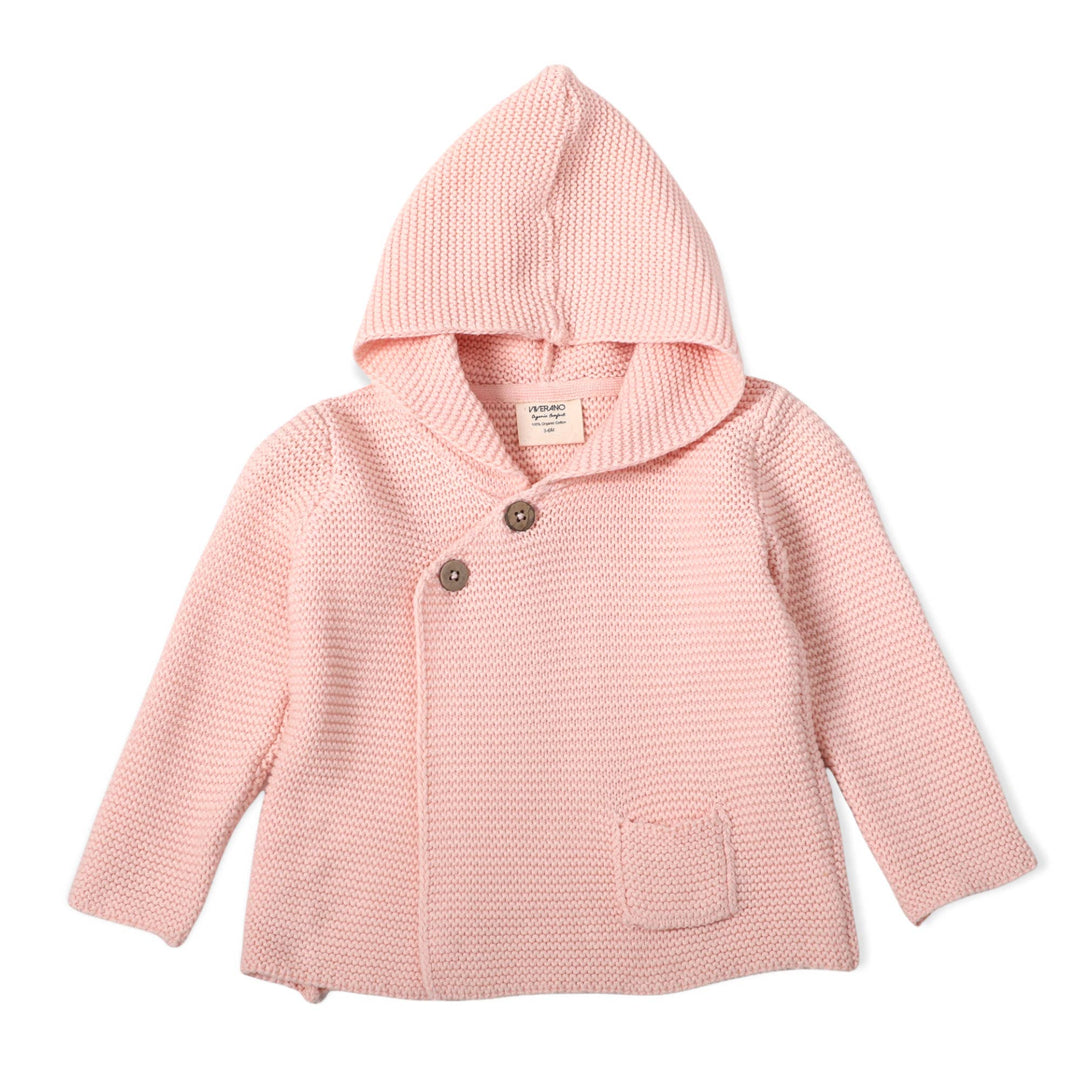 Milan Pastel Hooded Sweater Knit Baby Jacket (Organic Cotton