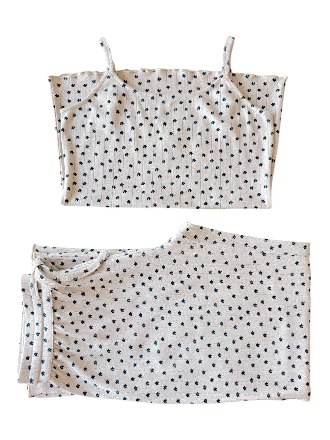 Blue Flower / Organic Pointelle Women's Cami Lounge Set