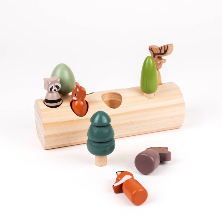 Forest Animals In A Log