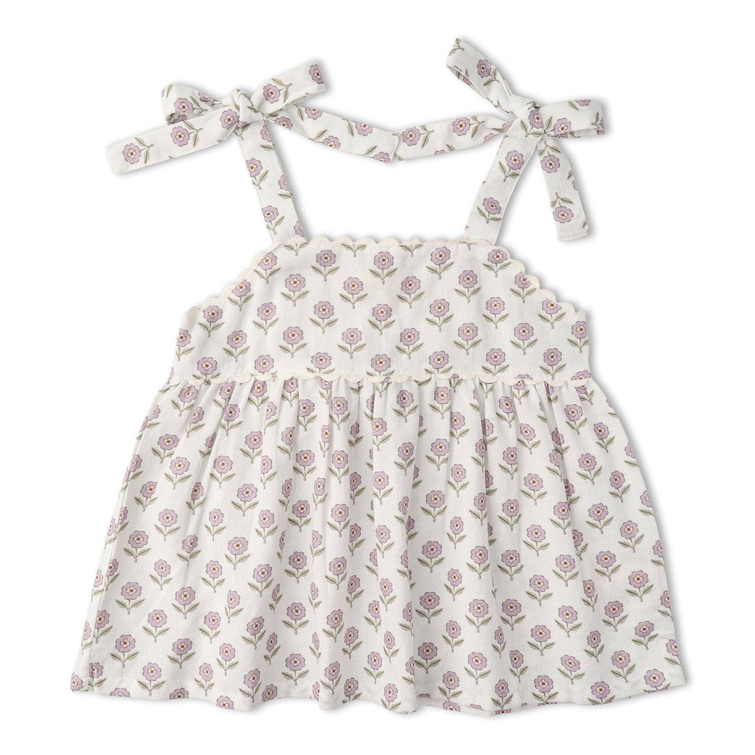 Organic Tie Up Top & Shorts Set - Lavender
