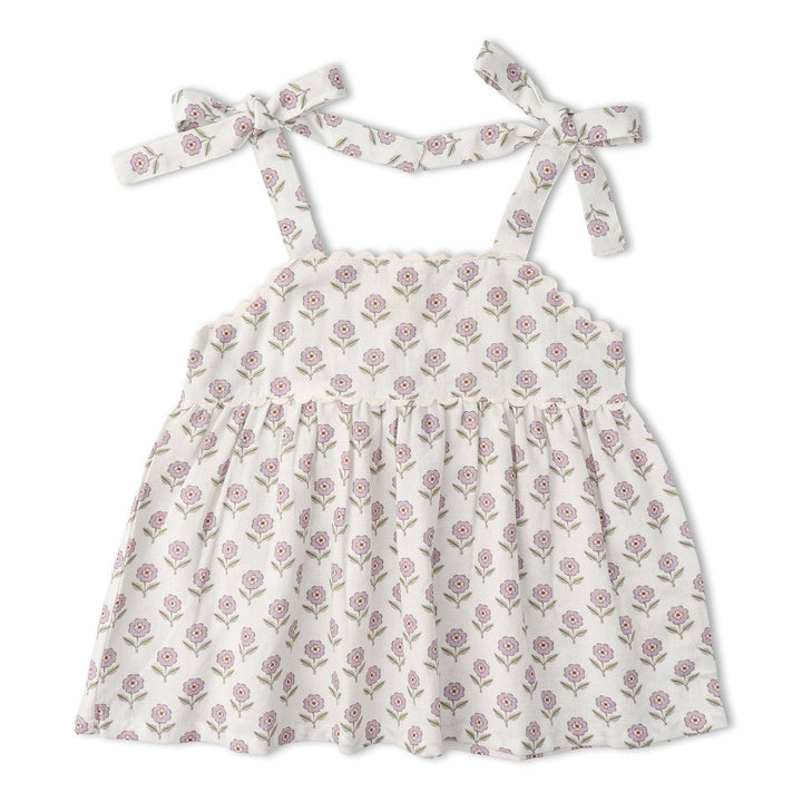 Organic Tie Up Top & Shorts Set - Lavender