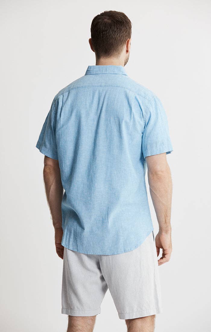 Cotton Linen Blend Short Sleeve Shirt