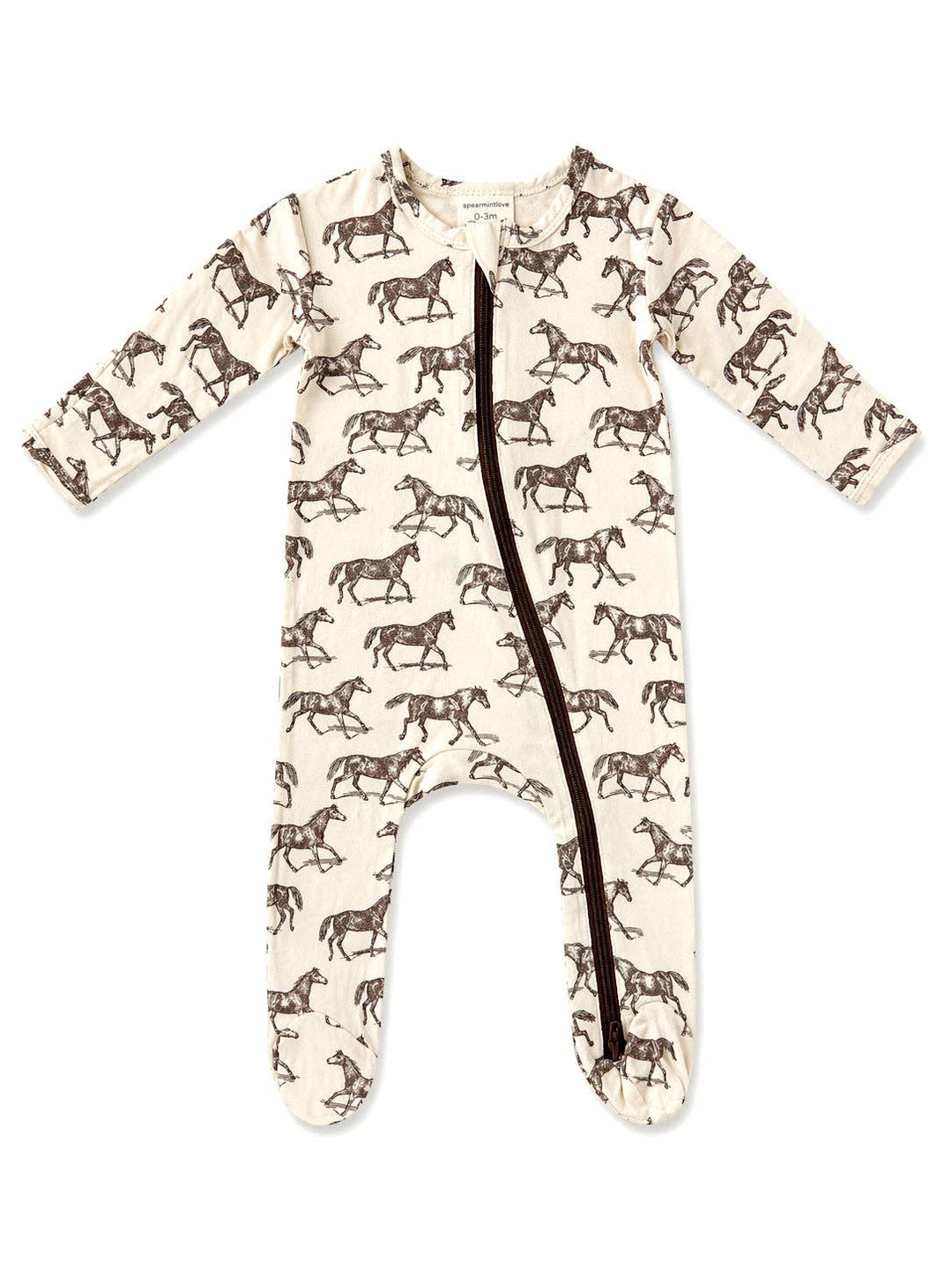 2-Way Zip Footie, Wild Mustang