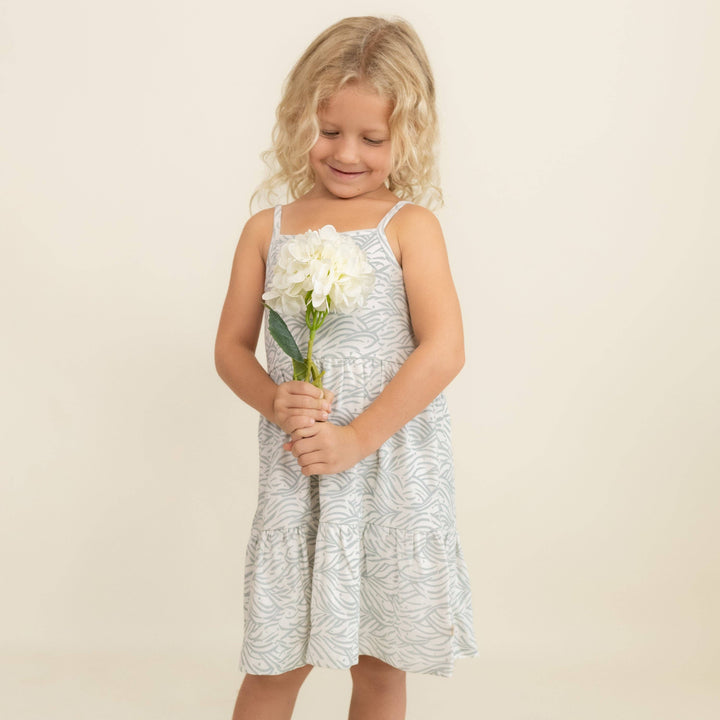 Organic Strap Tiered Dress - Waves