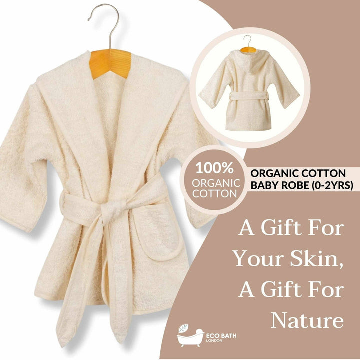Eco Bath London Organic Cotton Baby Robe - Available in Sizes 0-2 Years and 3-5 Years
