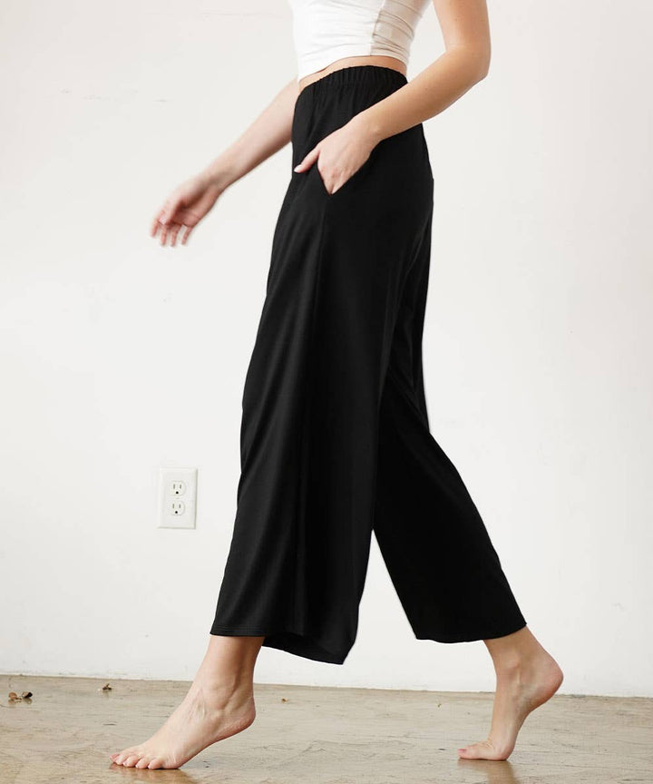 Bamboo wide pants ankle length