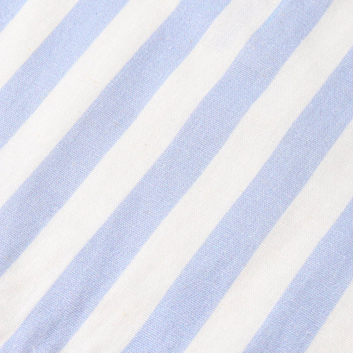 Organic Ruffle Top & Pants Set - Blue Stripes